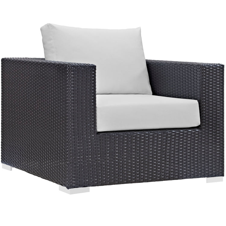 Convene 4 Piece Outdoor Patio Sectional Set - Espresso White