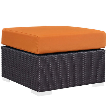 Convene 8 Piece Outdoor Patio Sectional Set - Espresso Orange