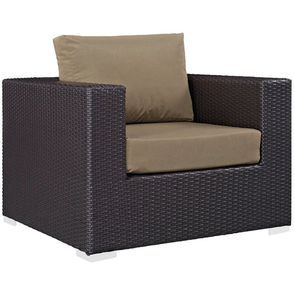 Convene 8 Piece Outdoor Patio Sectional Set - Espresso Mocha