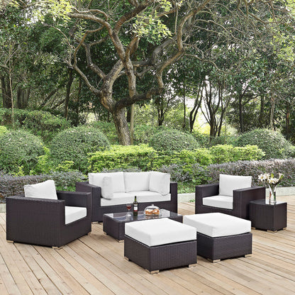 Convene 8 Piece Outdoor Patio Sectional Set - Espresso White