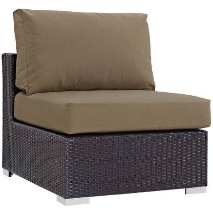 Convene 6 Piece Outdoor Patio Sectional Set - Espresso Mocha