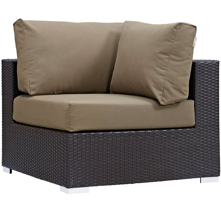 Convene 6 Piece Outdoor Patio Sectional Set - Espresso Mocha