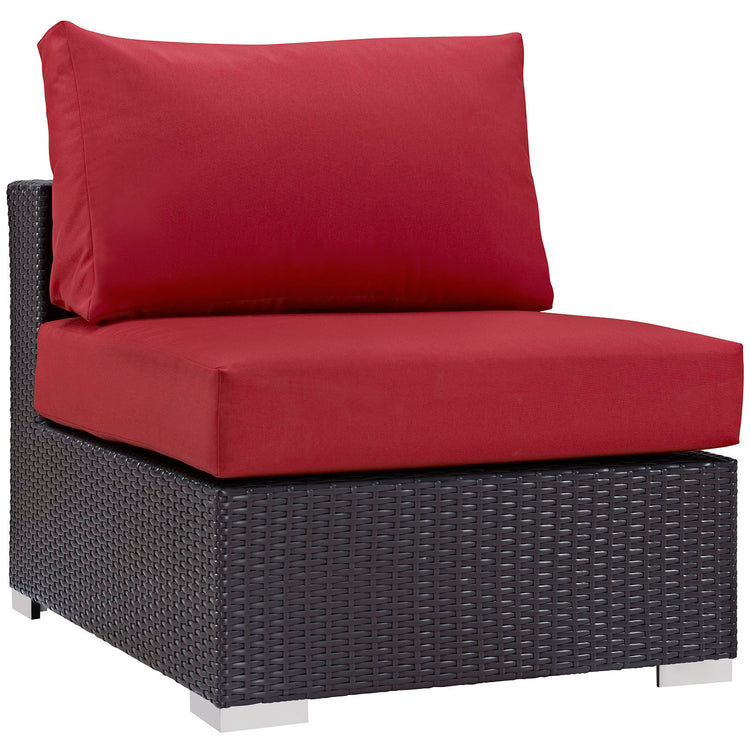 Convene 6 Piece Outdoor Patio Sectional Set - Espresso Red