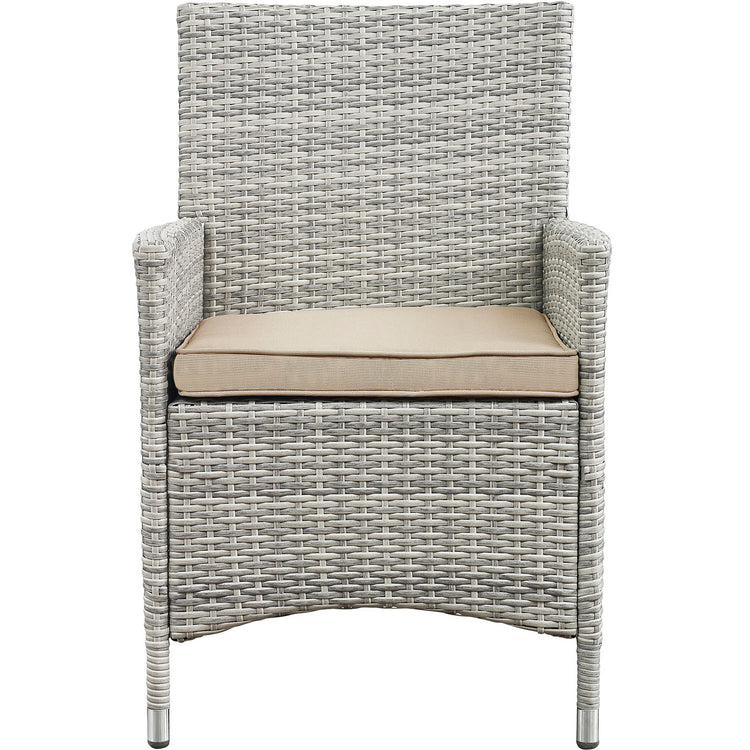 Bridge 4 Piece Outdoor Patio Patio Conversation Set - Light Gray Beige