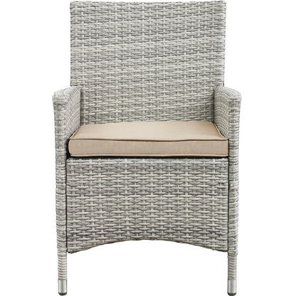 Bridge 4 Piece Outdoor Patio Patio Conversation Set - Light Gray Beige