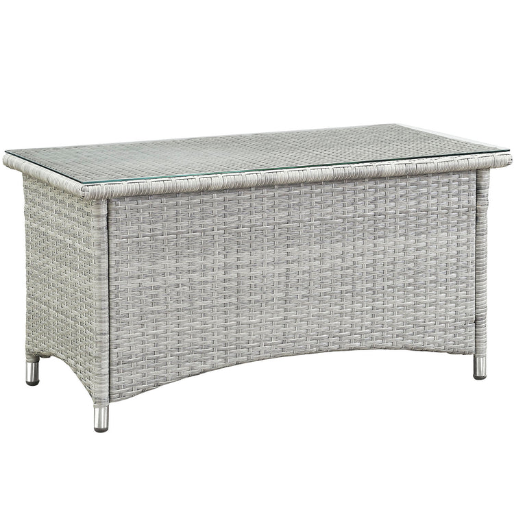 Bridge 4 Piece Outdoor Patio Patio Conversation Set - Light Gray Beige