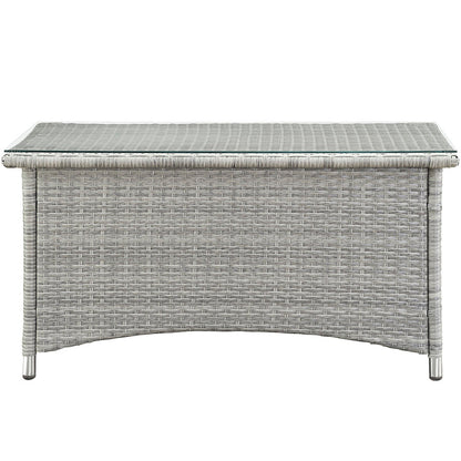 Bridge 4 Piece Outdoor Patio Patio Conversation Set - Light Gray Beige