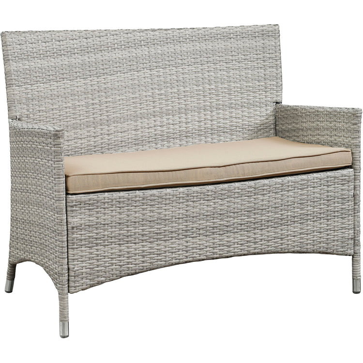 Bridge 4 Piece Outdoor Patio Patio Conversation Set - Light Gray Beige