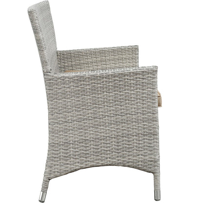 Bridge 4 Piece Outdoor Patio Patio Conversation Set - Light Gray Beige