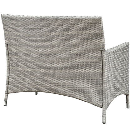Bridge 4 Piece Outdoor Patio Patio Conversation Set - Light Gray Beige
