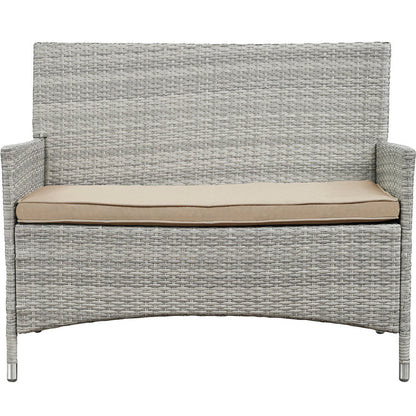 Bridge 4 Piece Outdoor Patio Patio Conversation Set - Light Gray Beige