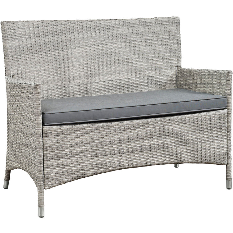 Bridge 4 Piece Outdoor Patio Patio Conversation Set - Light Gray Gray