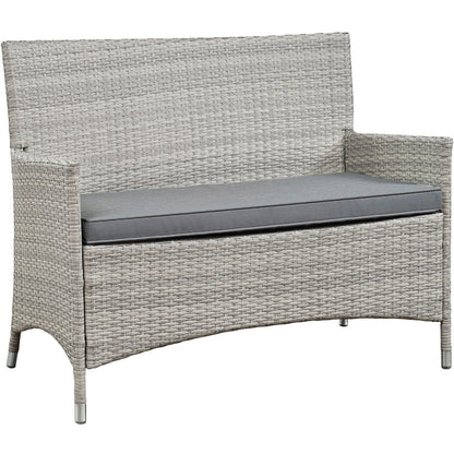 Bridge 4 Piece Outdoor Patio Patio Conversation Set - Light Gray Gray