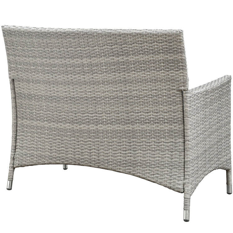 Bridge 4 Piece Outdoor Patio Patio Conversation Set - Light Gray Gray