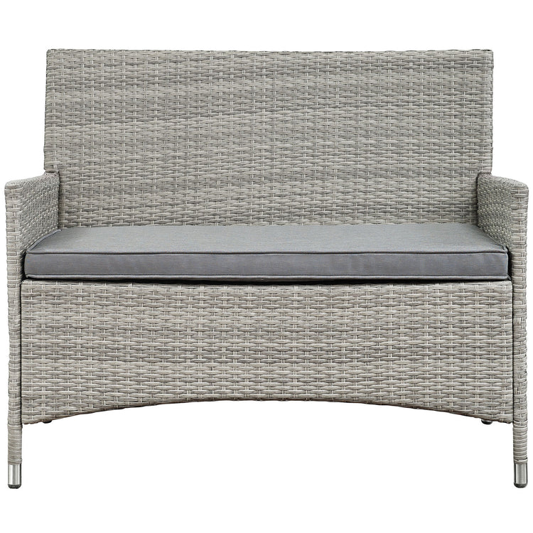 Bridge 4 Piece Outdoor Patio Patio Conversation Set - Light Gray Gray