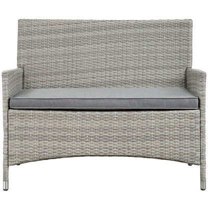 Bridge 4 Piece Outdoor Patio Patio Conversation Set - Light Gray Gray