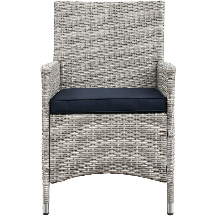 Bridge 4 Piece Outdoor Patio Patio Conversation Set - Light Gray Navy