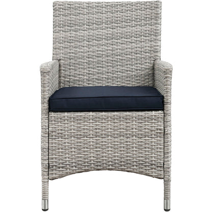 Bridge 4 Piece Outdoor Patio Patio Conversation Set - Light Gray Navy