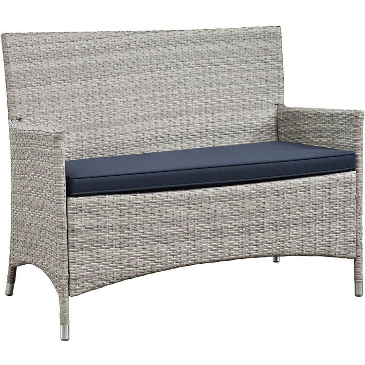 Bridge 4 Piece Outdoor Patio Patio Conversation Set - Light Gray Navy