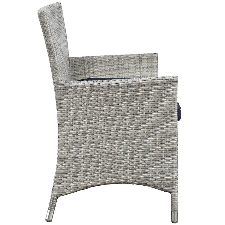 Bridge 4 Piece Outdoor Patio Patio Conversation Set - Light Gray Navy