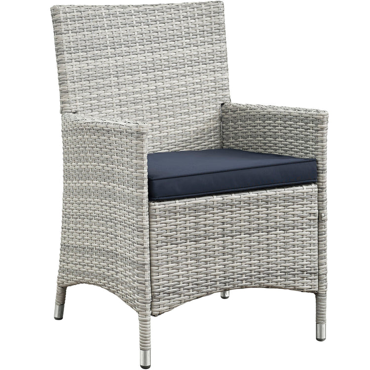 Bridge 4 Piece Outdoor Patio Patio Conversation Set - Light Gray Navy