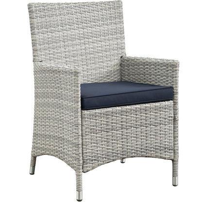 Bridge 4 Piece Outdoor Patio Patio Conversation Set - Light Gray Navy