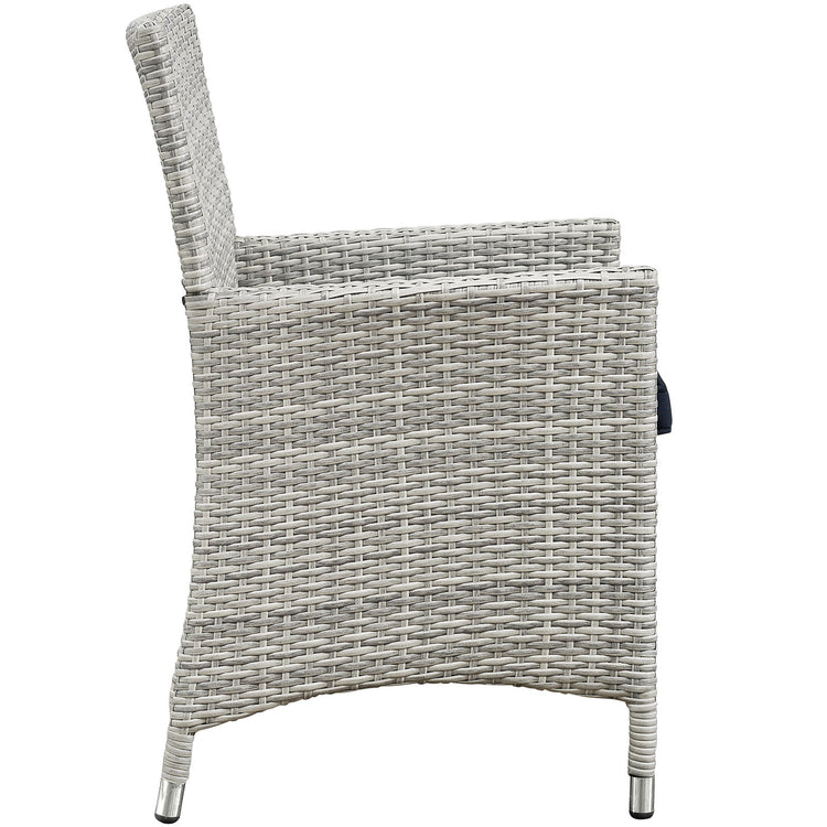 Bridge 4 Piece Outdoor Patio Patio Conversation Set - Light Gray Navy
