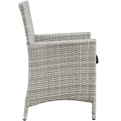 Bridge 4 Piece Outdoor Patio Patio Conversation Set - Light Gray Navy