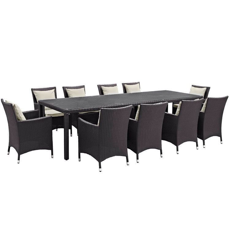 Convene 11 Piece Outdoor Dining Set - Espresso Beige