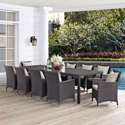 Convene 11 Piece Outdoor Dining Set - Espresso Beige