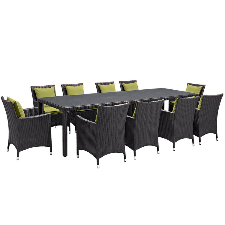 Convene 11 Piece Outdoor Dining Set - Espresso Peridot