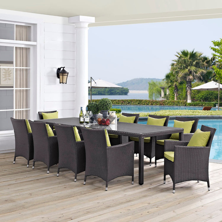 Convene 11 Piece Outdoor Dining Set - Espresso Peridot