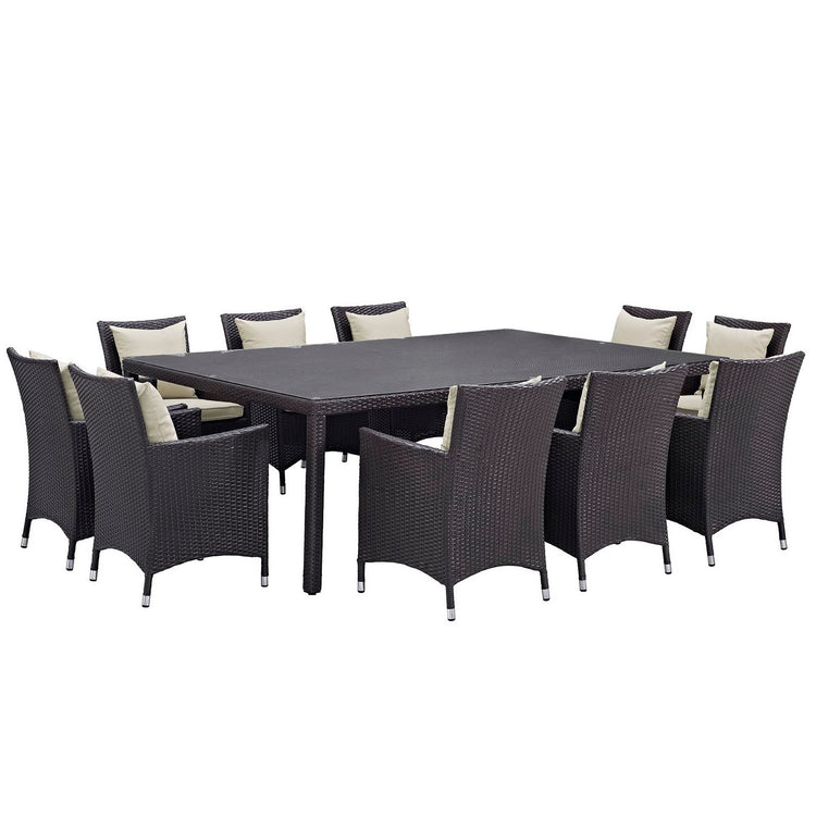 Convene 11 Piece Outdoor Dining Set - Espresso Beige