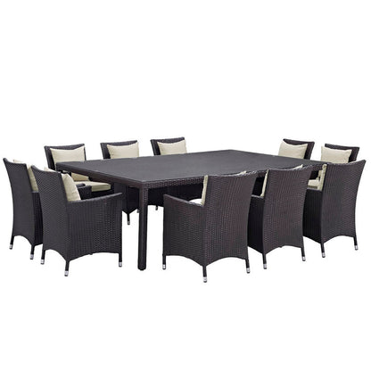 Convene 11 Piece Outdoor Dining Set - Espresso Beige