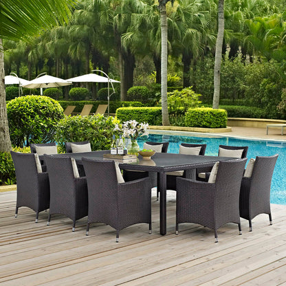 Convene 11 Piece Outdoor Dining Set - Espresso Beige