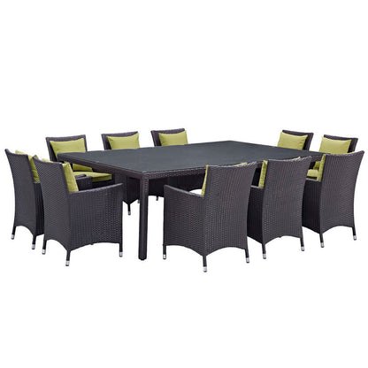 Convene 11 Piece Outdoor Dining Set - Espresso Peridot