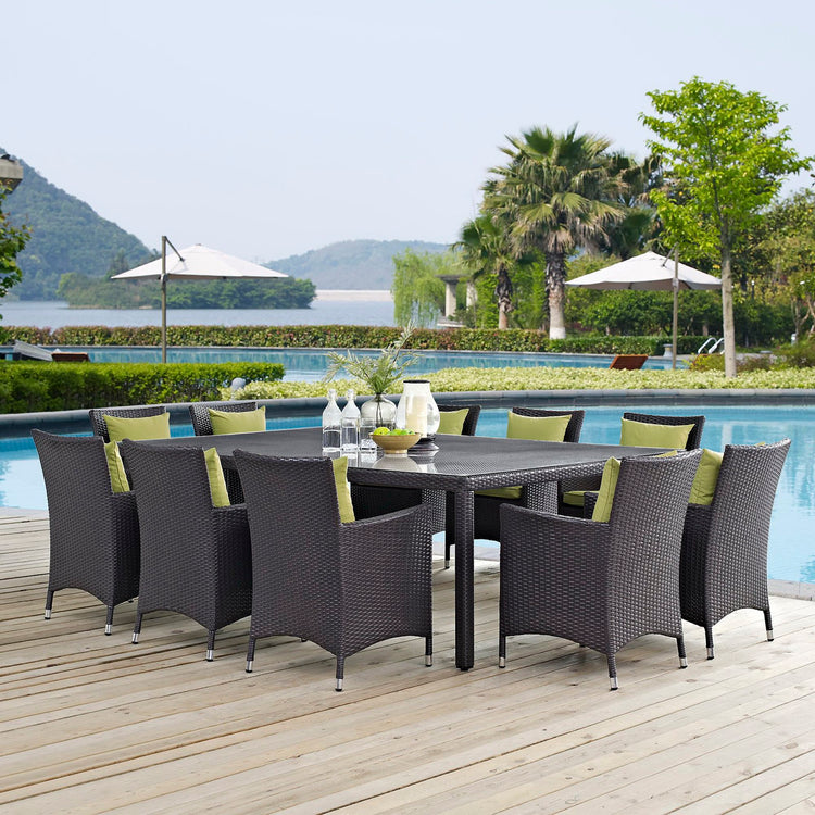 Convene 11 Piece Outdoor Dining Set - Espresso Peridot