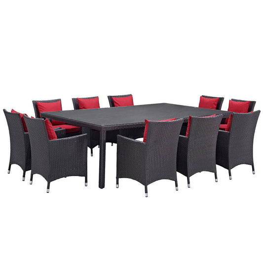 Convene 11 Piece Outdoor Dining Set - Espresso Red