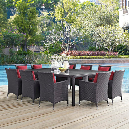 Convene 11 Piece Outdoor Dining Set - Espresso Red
