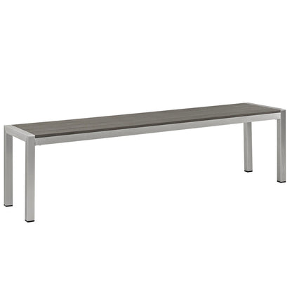 Shore Outdoor Patio Aluminum Bench - Default Title
