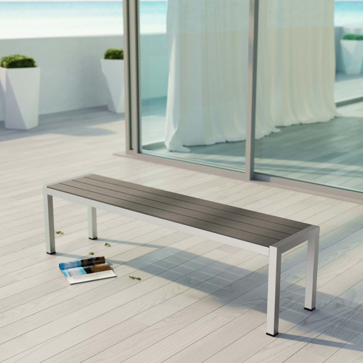 Shore Outdoor Patio Aluminum Bench - Default Title