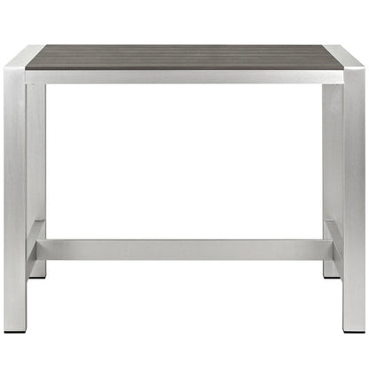 Shore Outdoor Patio Aluminum Rectangle Bar Table - Default Title