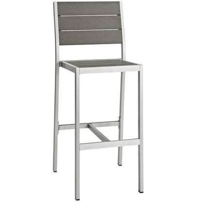Shore Outdoor Patio Aluminum Armless Bar Stool - Default Title