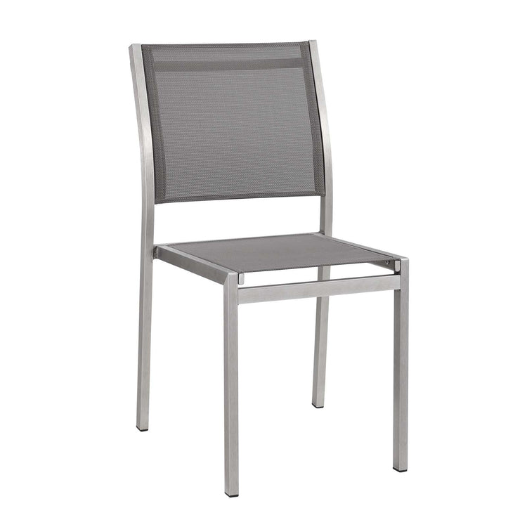 Shore Outdoor Patio Aluminum Side Chair - Silver Gray
