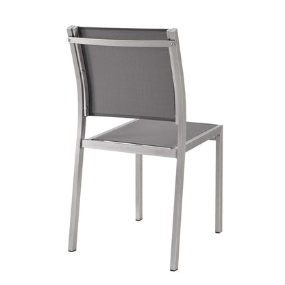 Shore Outdoor Patio Aluminum Side Chair - Silver Gray