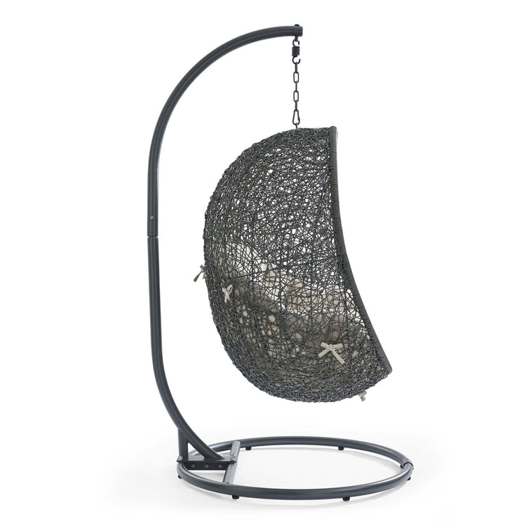 Hide Outdoor Patio Swing Chair With Stand - Gray Beige