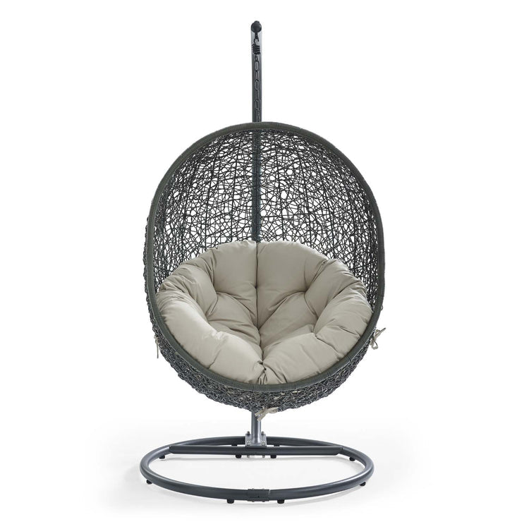 Hide Outdoor Patio Swing Chair With Stand - Gray Beige