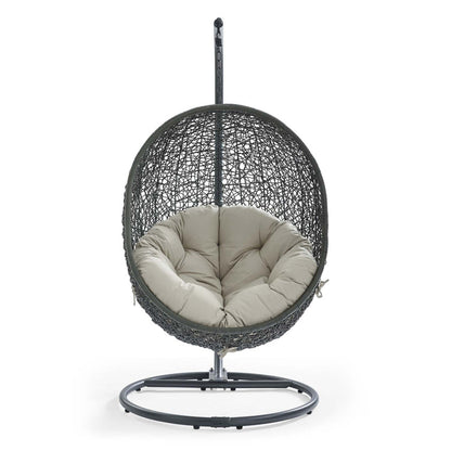 Hide Outdoor Patio Swing Chair With Stand - Gray Beige