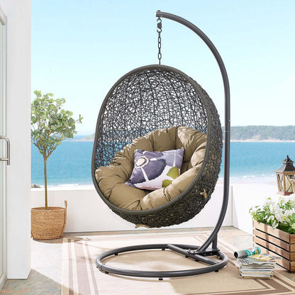 Hide Outdoor Patio Swing Chair With Stand - Gray Mocha