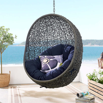 Hide Outdoor Patio Swing Chair With Stand - Gray Navy